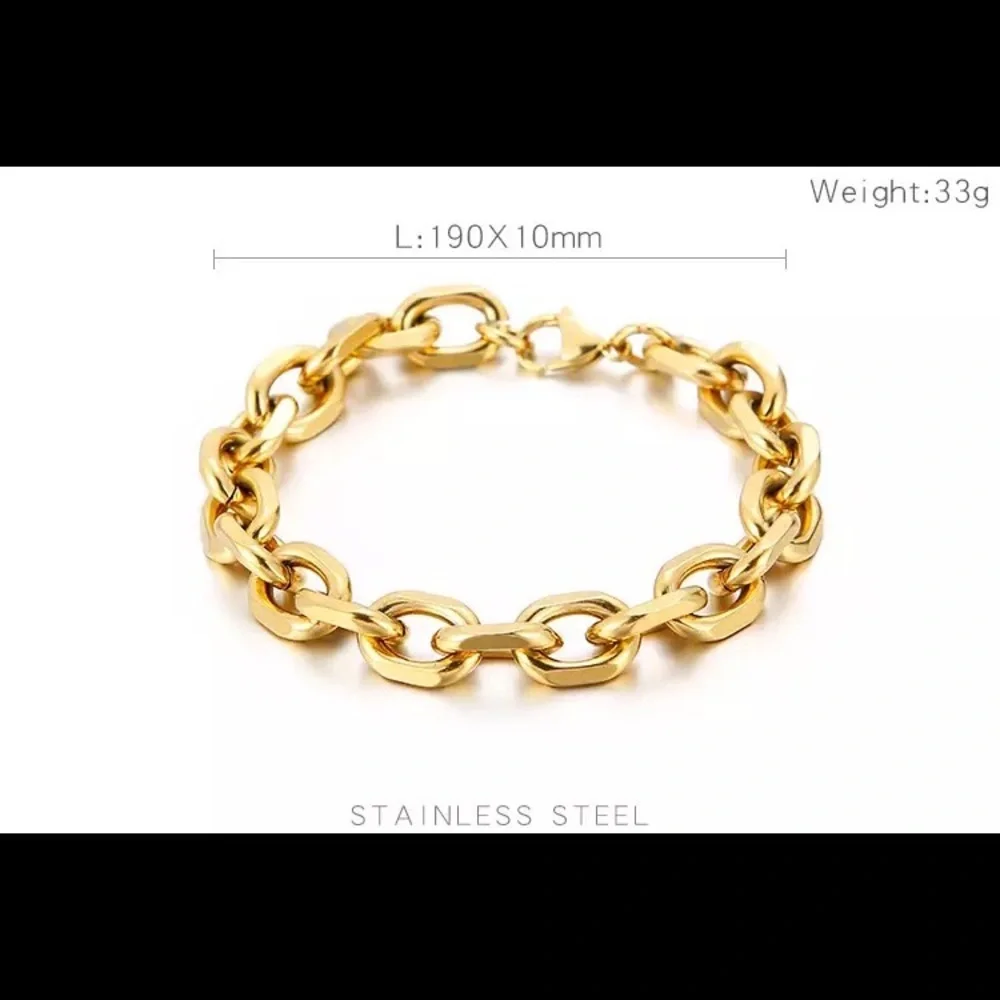 10mm Stainless Steel Cuba O-Chain Men Bracelet - Picture 6 of 6